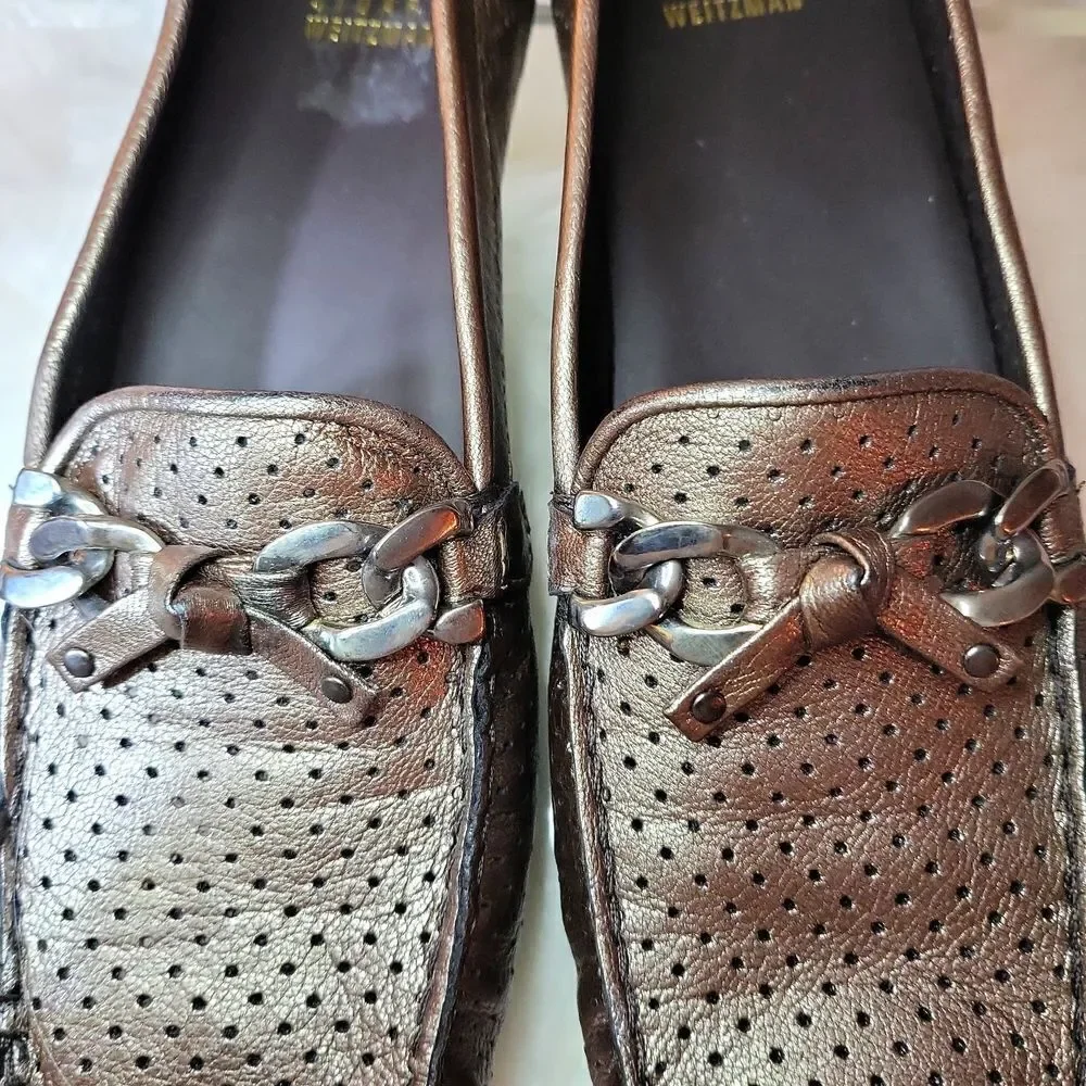 NWOT STUART WEITZMAN LINCOLN SABLE OLD NAPPA SZ.11 NARROW ,PEWTER SILVER